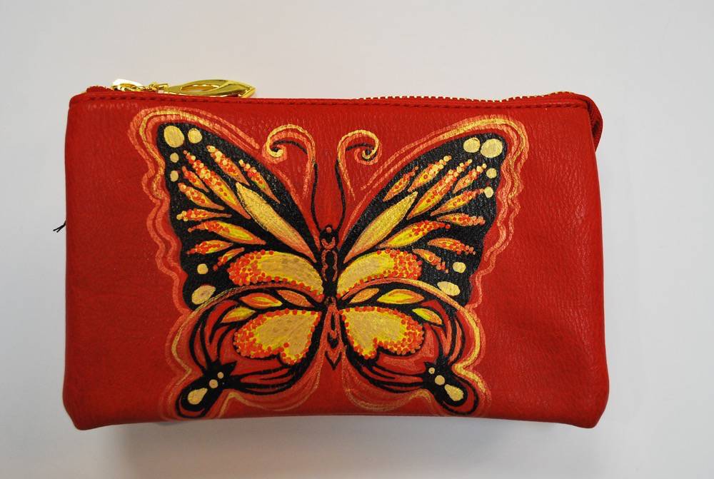 Custom Painted Monarch Butterfly Purse