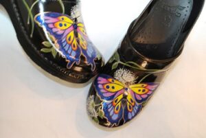 LIMITED EDITION DANSKO PROFESSIONAL HAND PAINTED CLOG - BUTTERFLY