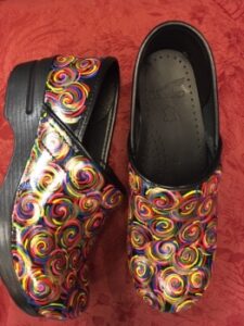 LIMITED EDITION DANSKO HAND PAINTED PROFESSIONAL CLOG: MULTI COLORED SWIR