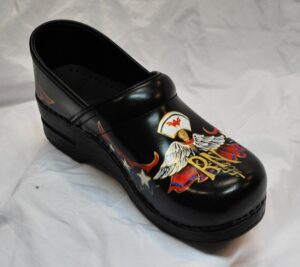 LIMITED EDITION DANSKO HAND PAINTED CLOGS ONE OF A KIND SUPER NURSE - RN